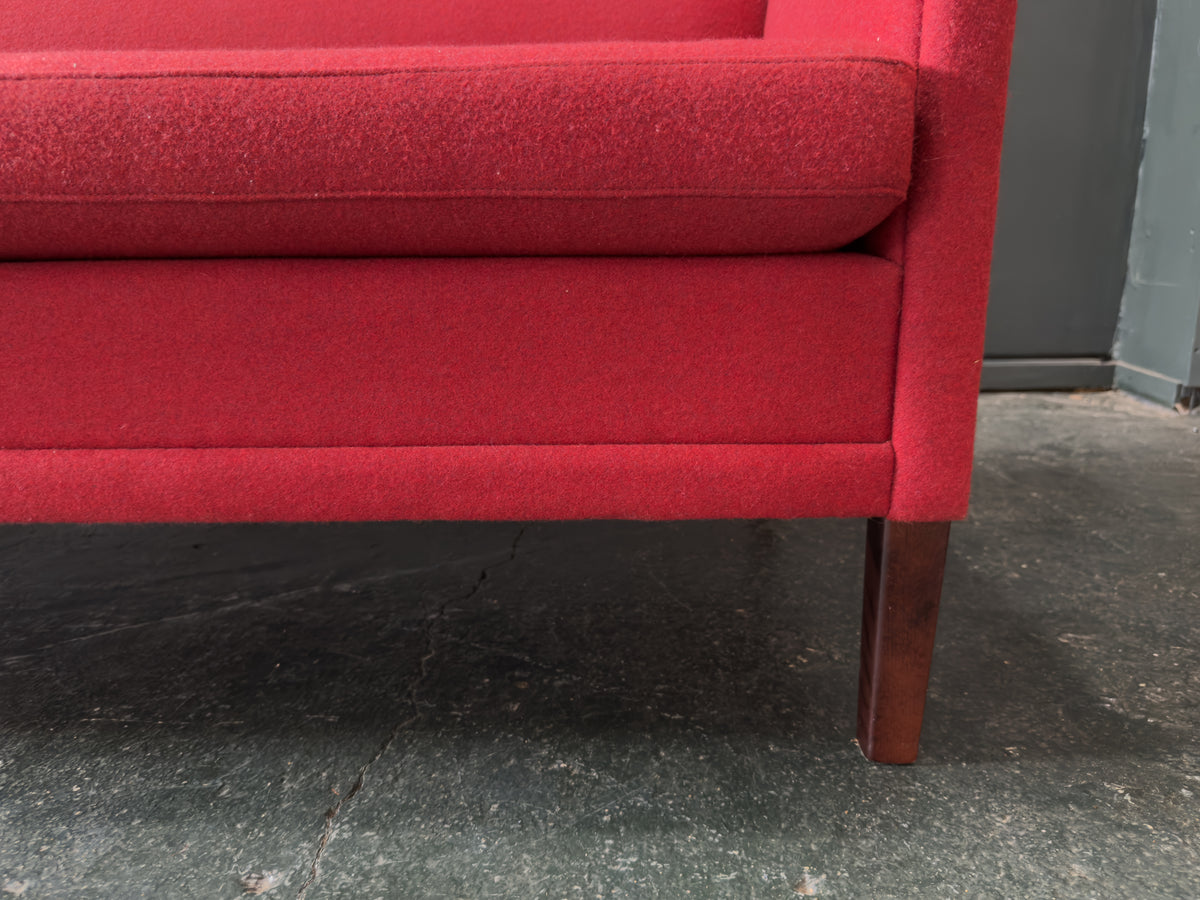 Red Upholstered Sofa