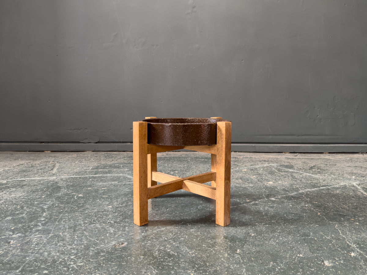 Arne Basse Side Table with Oak Base and Removable Ceramic Bowl