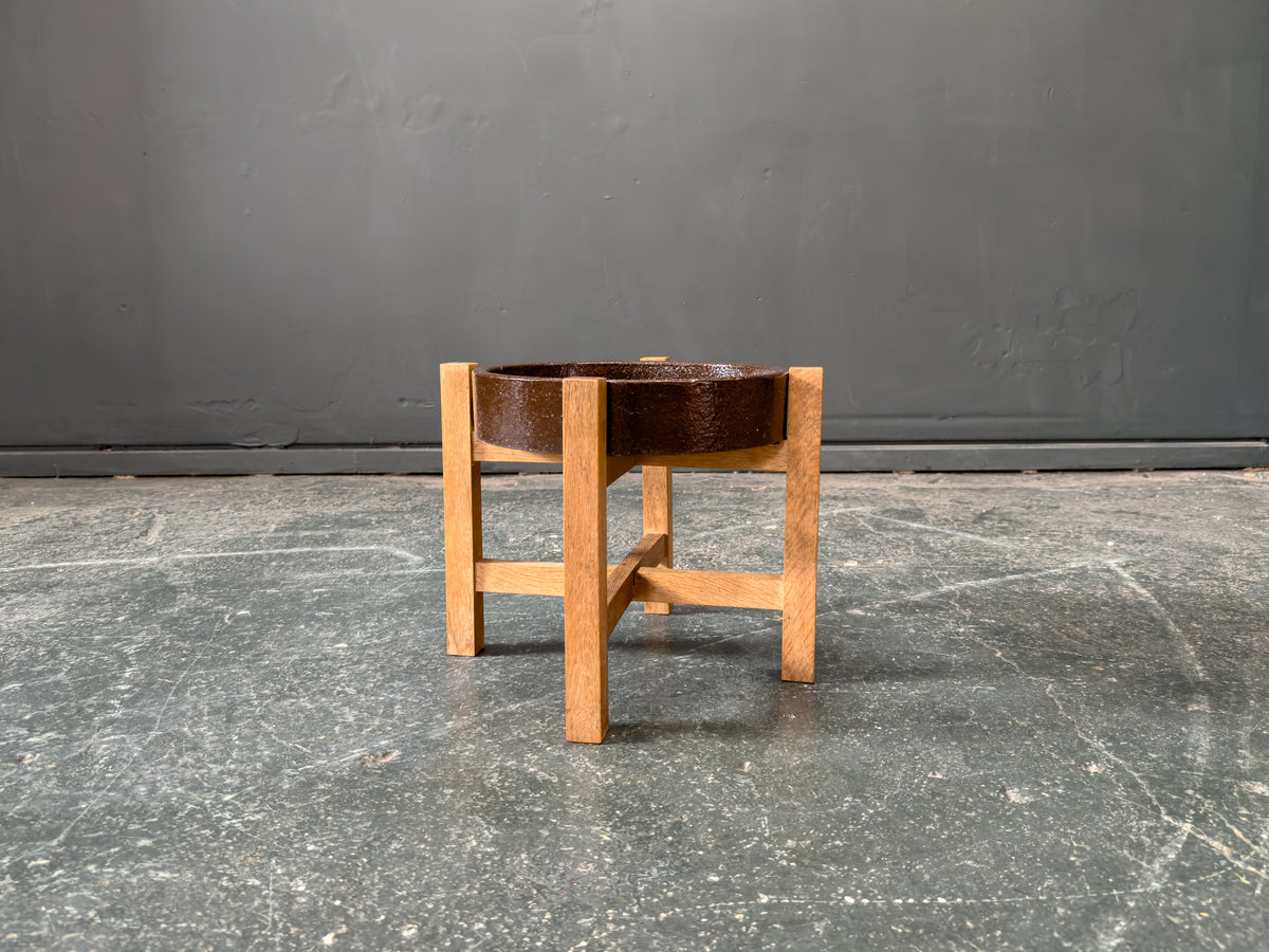 Arne Basse Side Table with Oak Base and Removable Ceramic Bowl