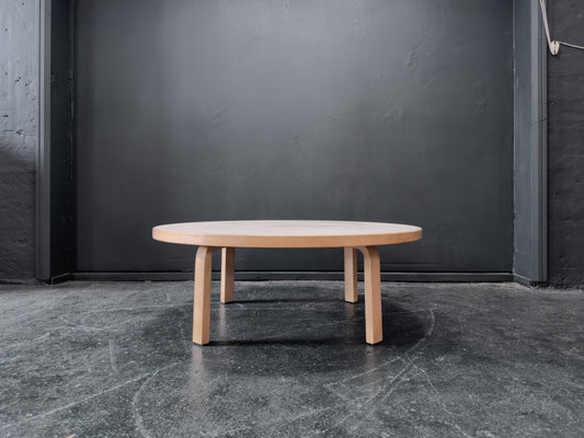 Large Round Coffee Table with White Linoleum Top