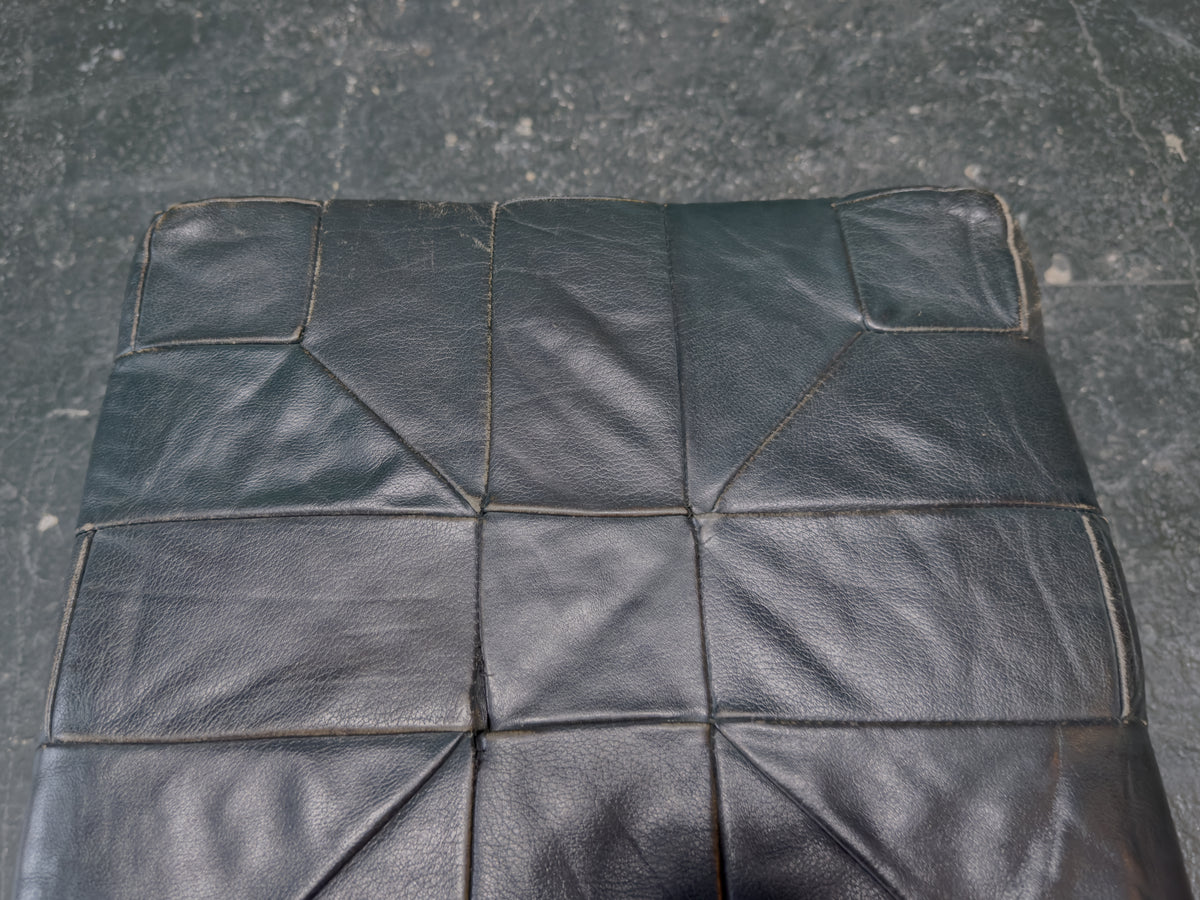 Green Leather Pouffe