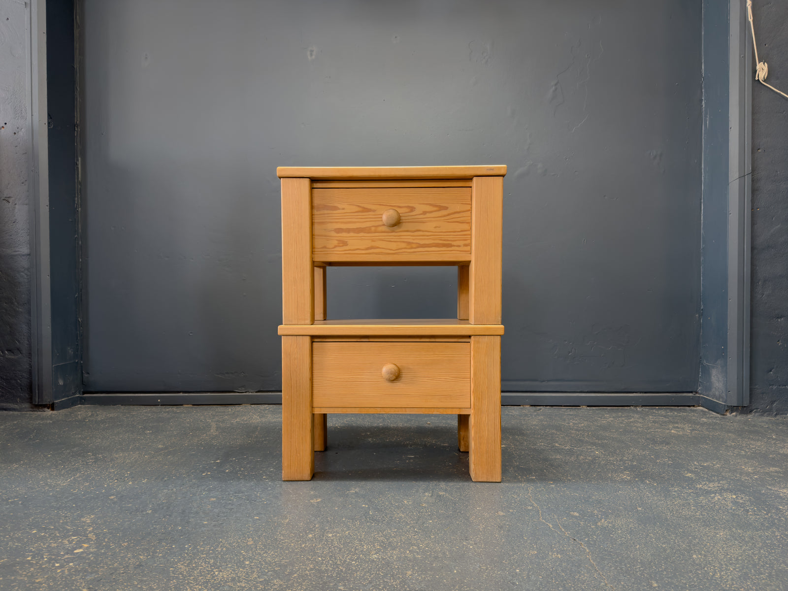 Pair of Pine Bedside Tables by Erik Höglund for Boda Trä