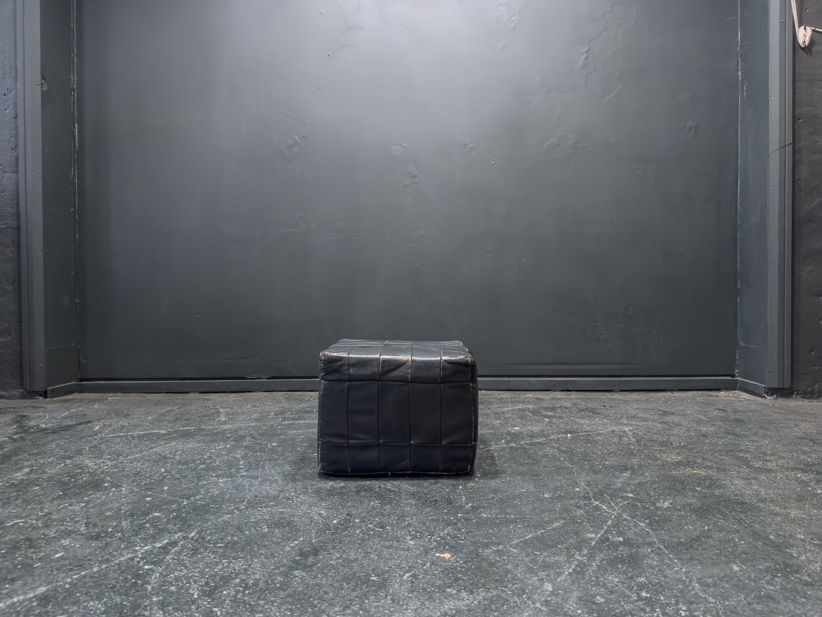 Green Leather Pouffe