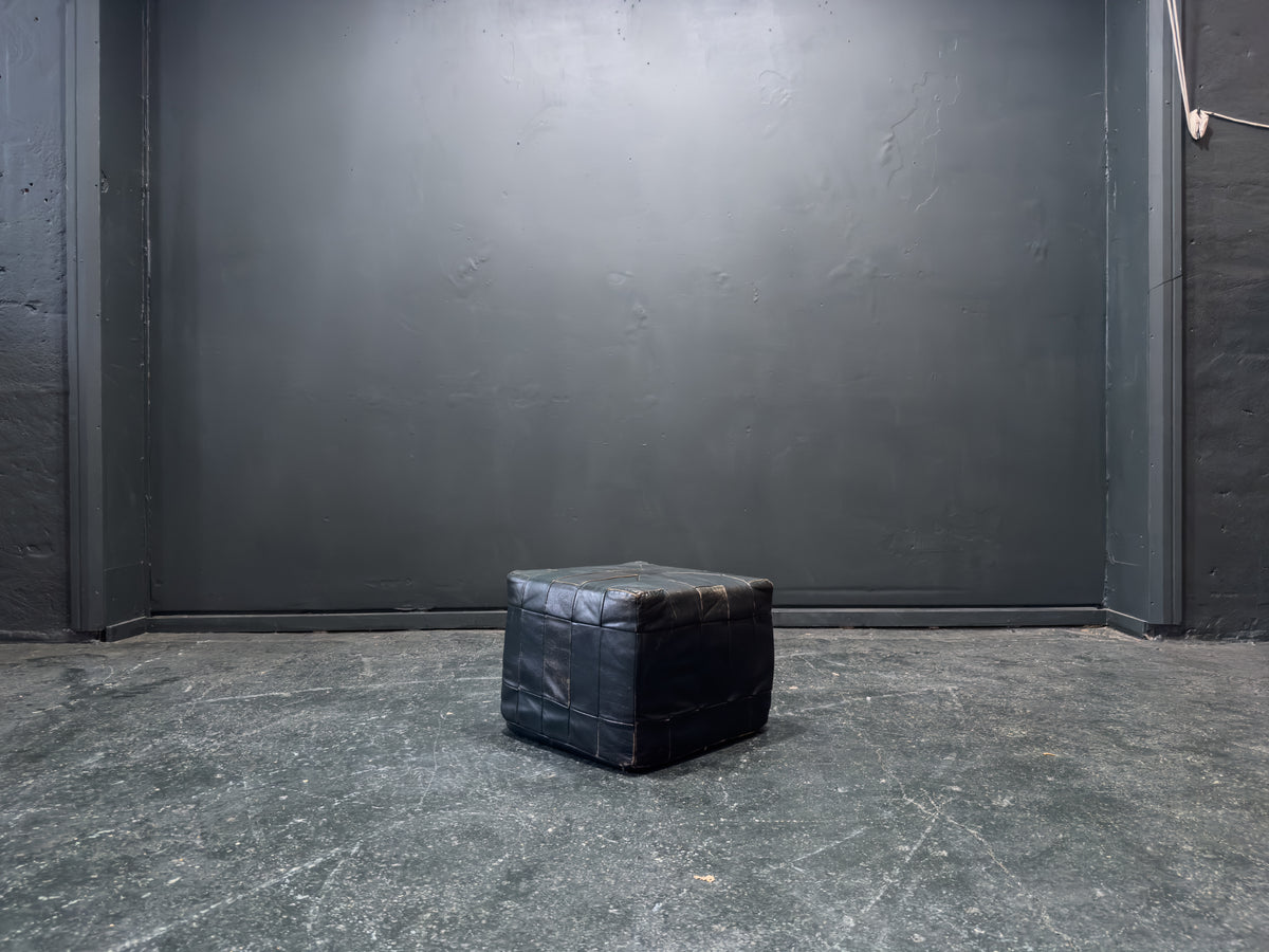 Green Leather Pouffe