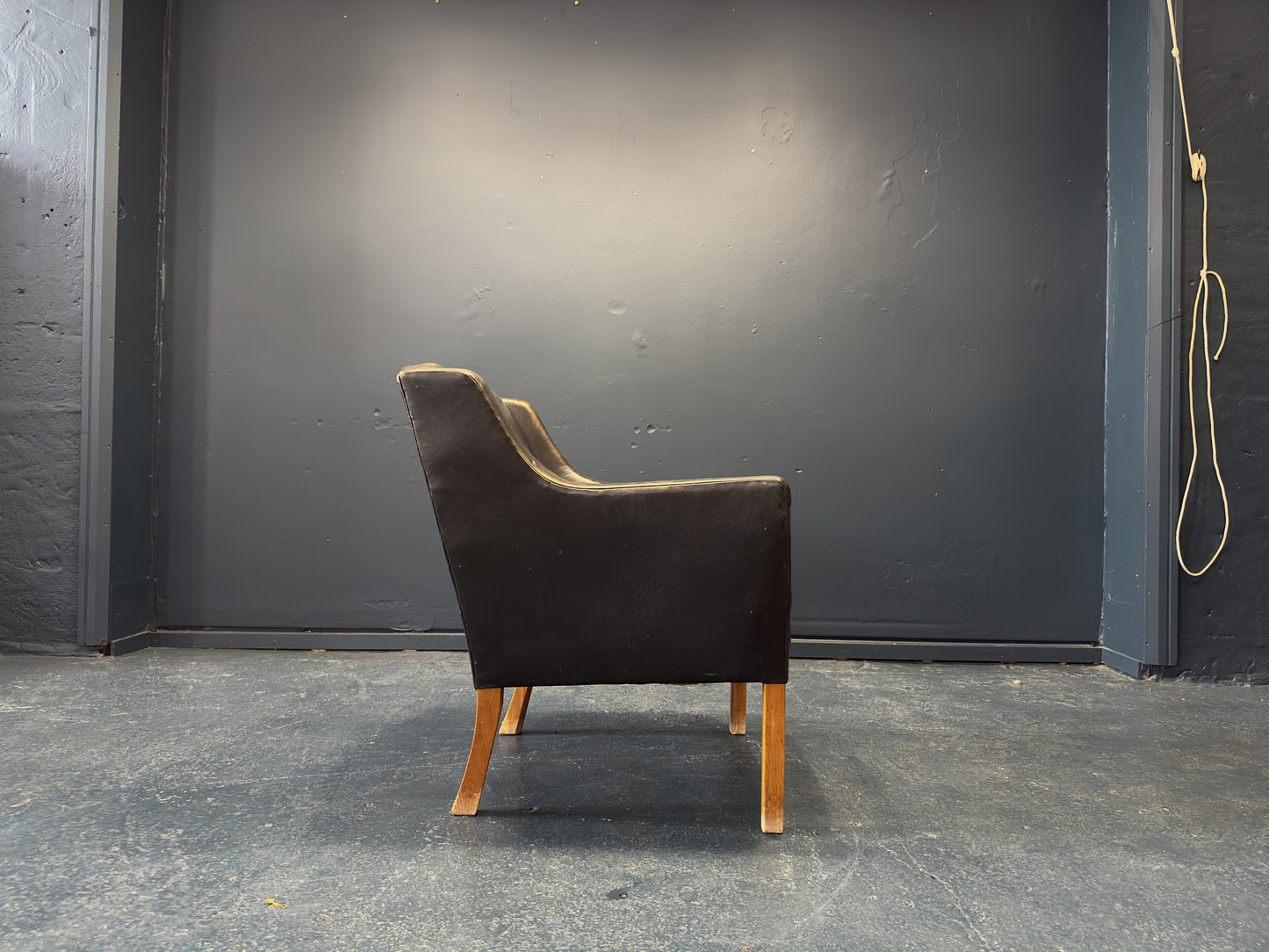 Ole Wanscher Black Leather Armchair