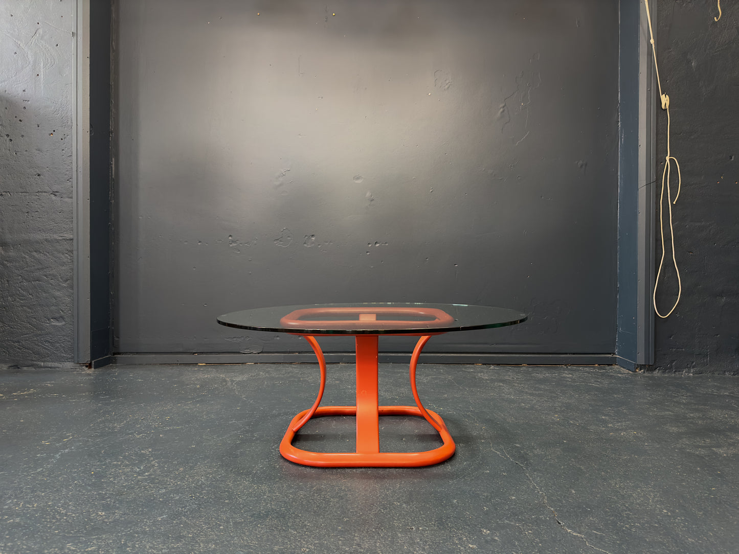 Red Base Glass Coffee Table