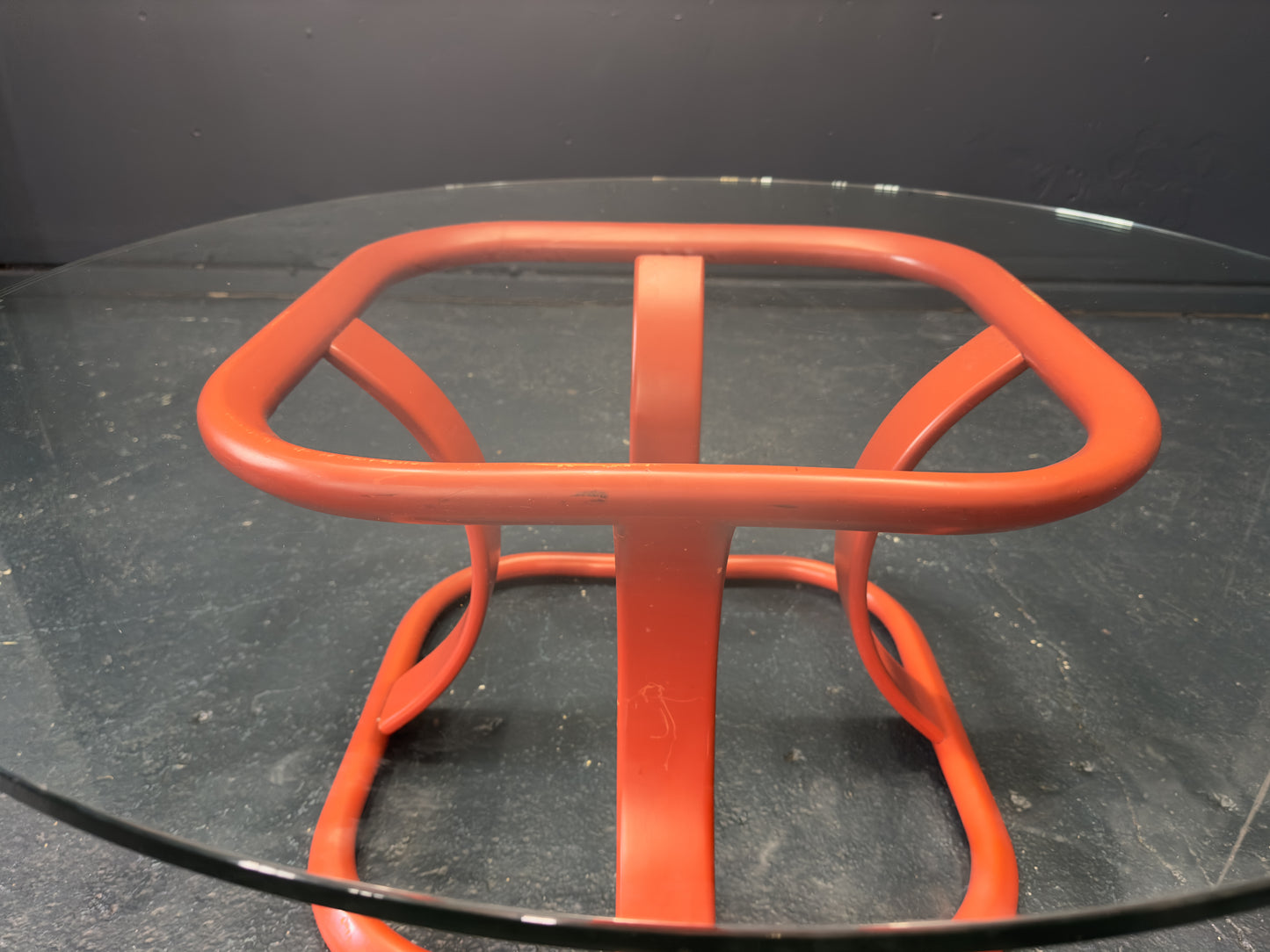 Red Base Glass Coffee Table