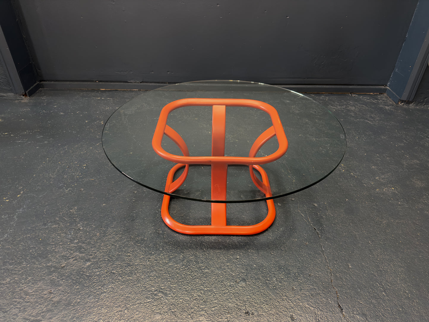 Red Base Glass Coffee Table