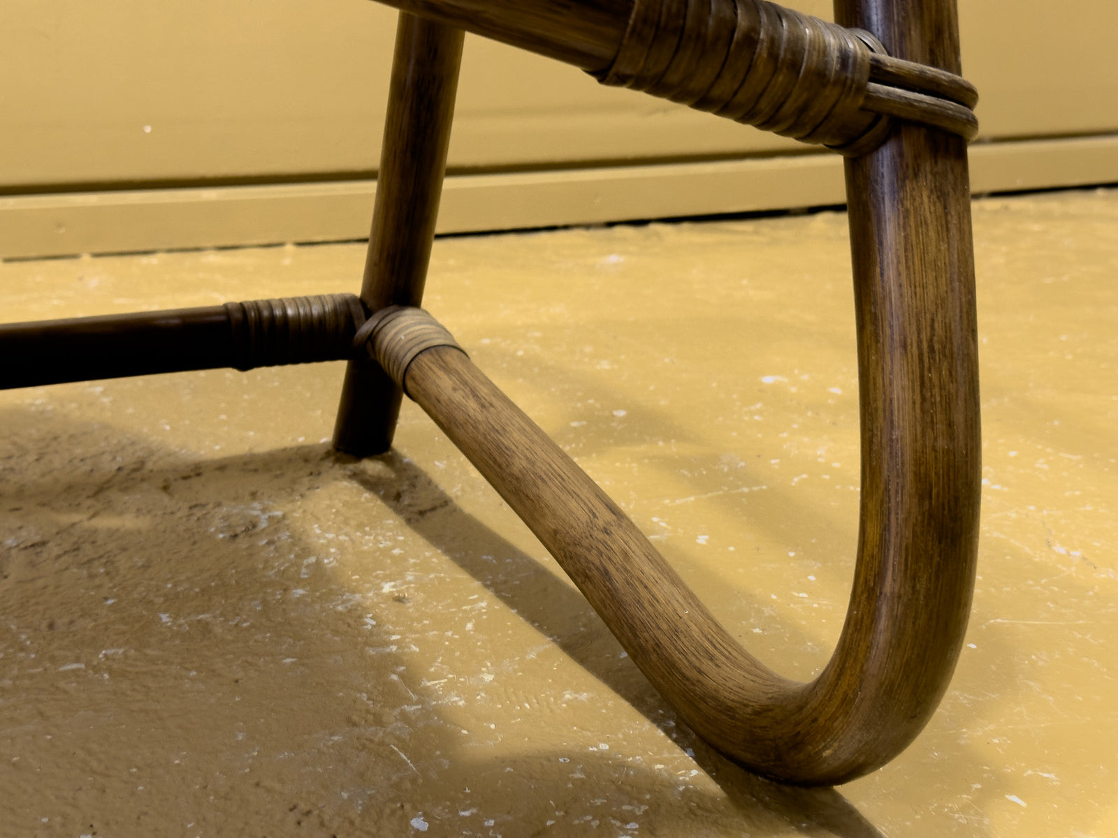 Set of 7 Bamboo and Saddle Leather Chairs by Horsnaes