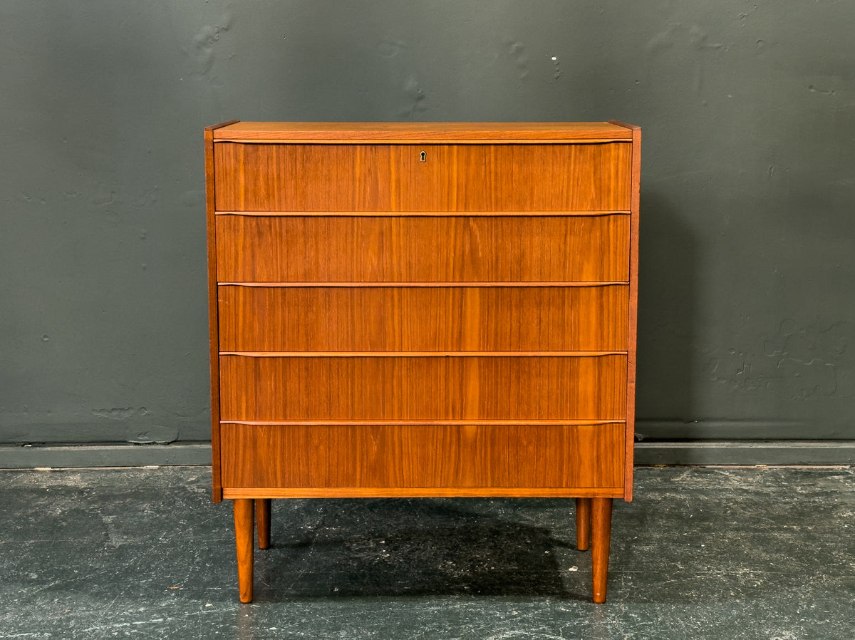 Teak Tallboy with 5 Drawers by Tylvad Hansen Møbelfabrik