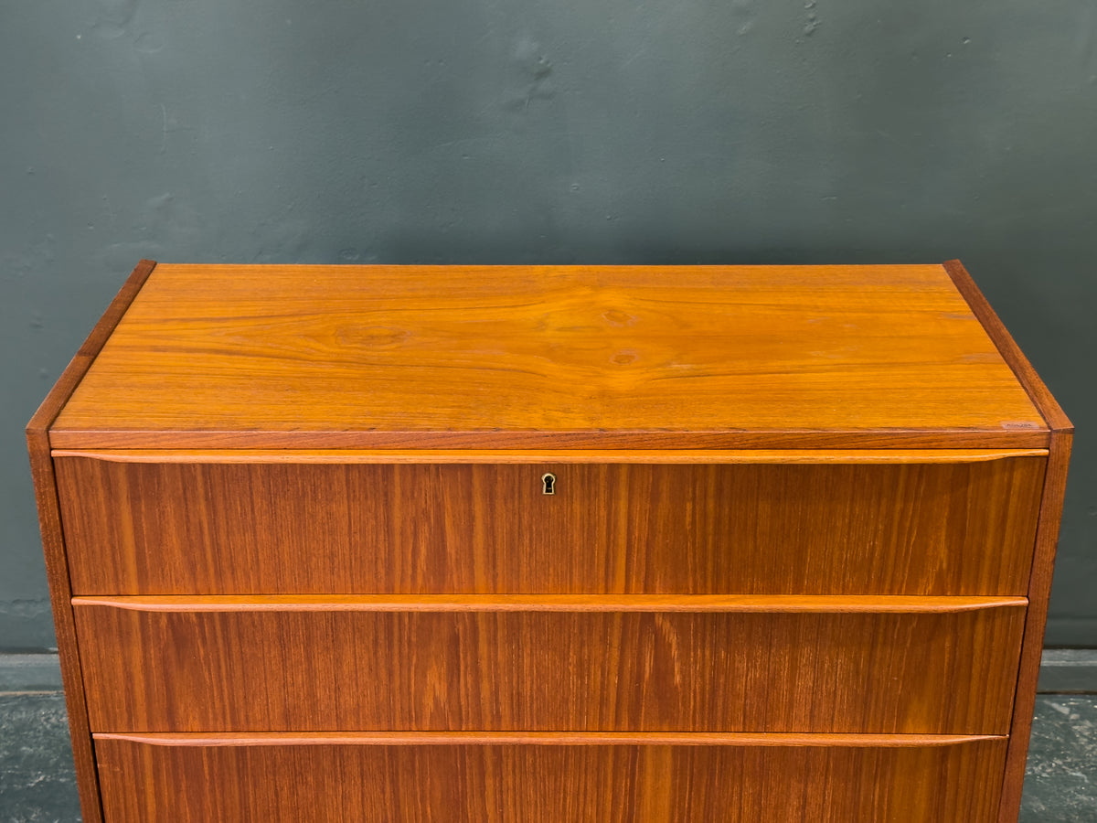 Teak Tallboy with 5 Drawers by Tylvad Hansen Møbelfabrik