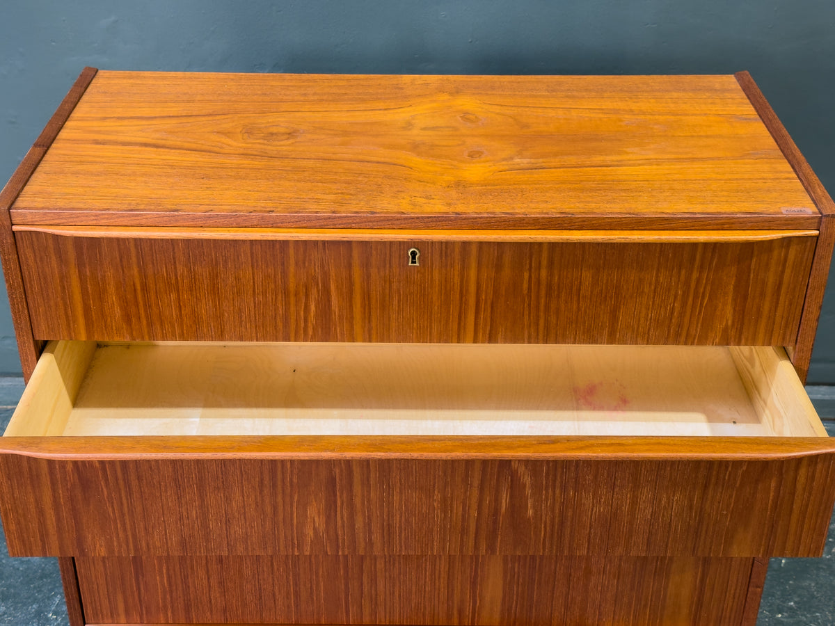 Teak Tallboy with 5 Drawers by Tylvad Hansen Møbelfabrik