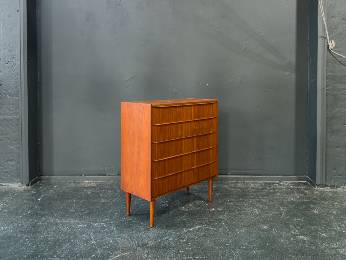 Teak Tallboy with 5 Drawers by Tylvad Hansen Møbelfabrik