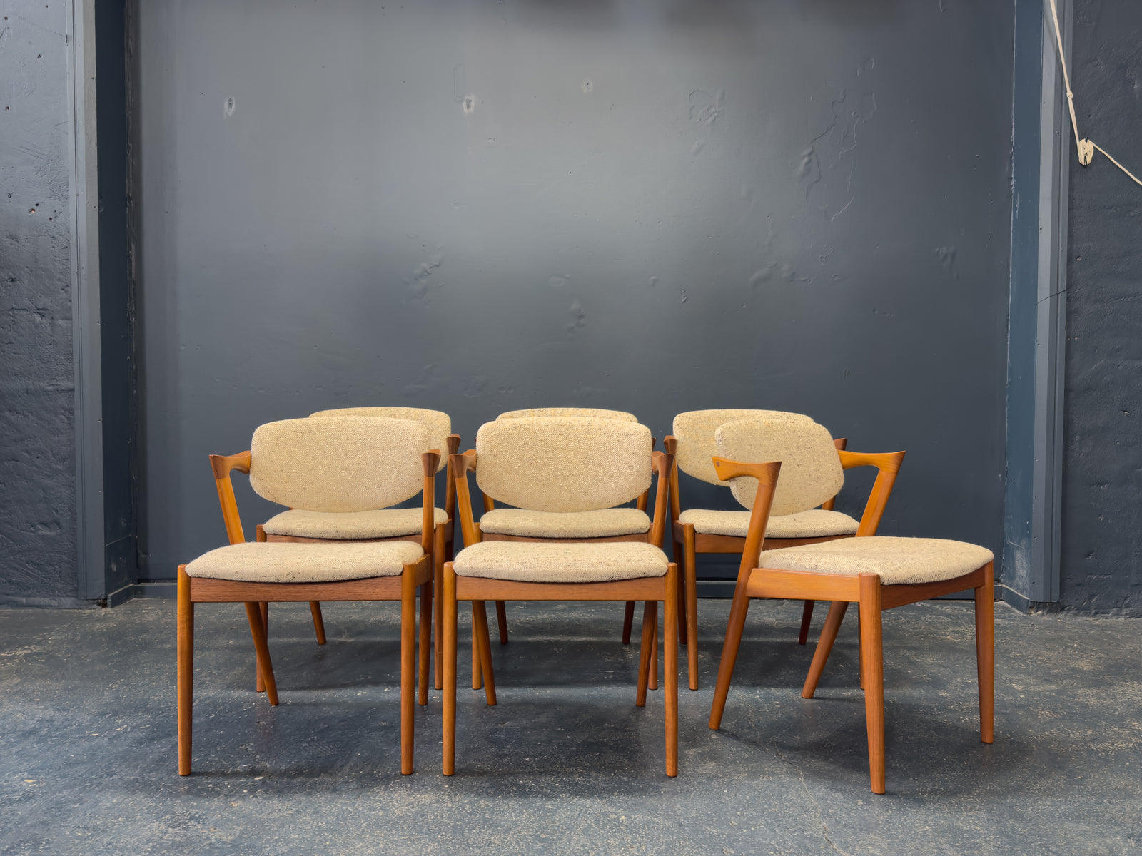 Set of 6 Kai Kristiansen Teak Model 42 Dining Chairs