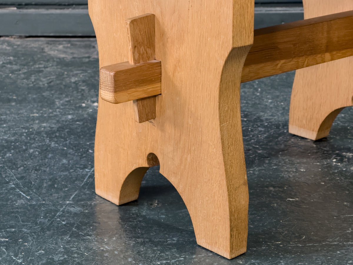 Embroidered Oak Stool