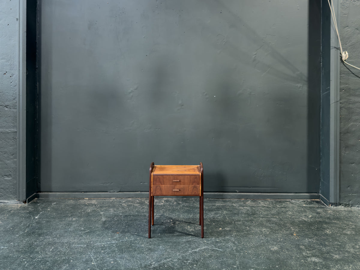 Teak Bedside Table with Two Drawers