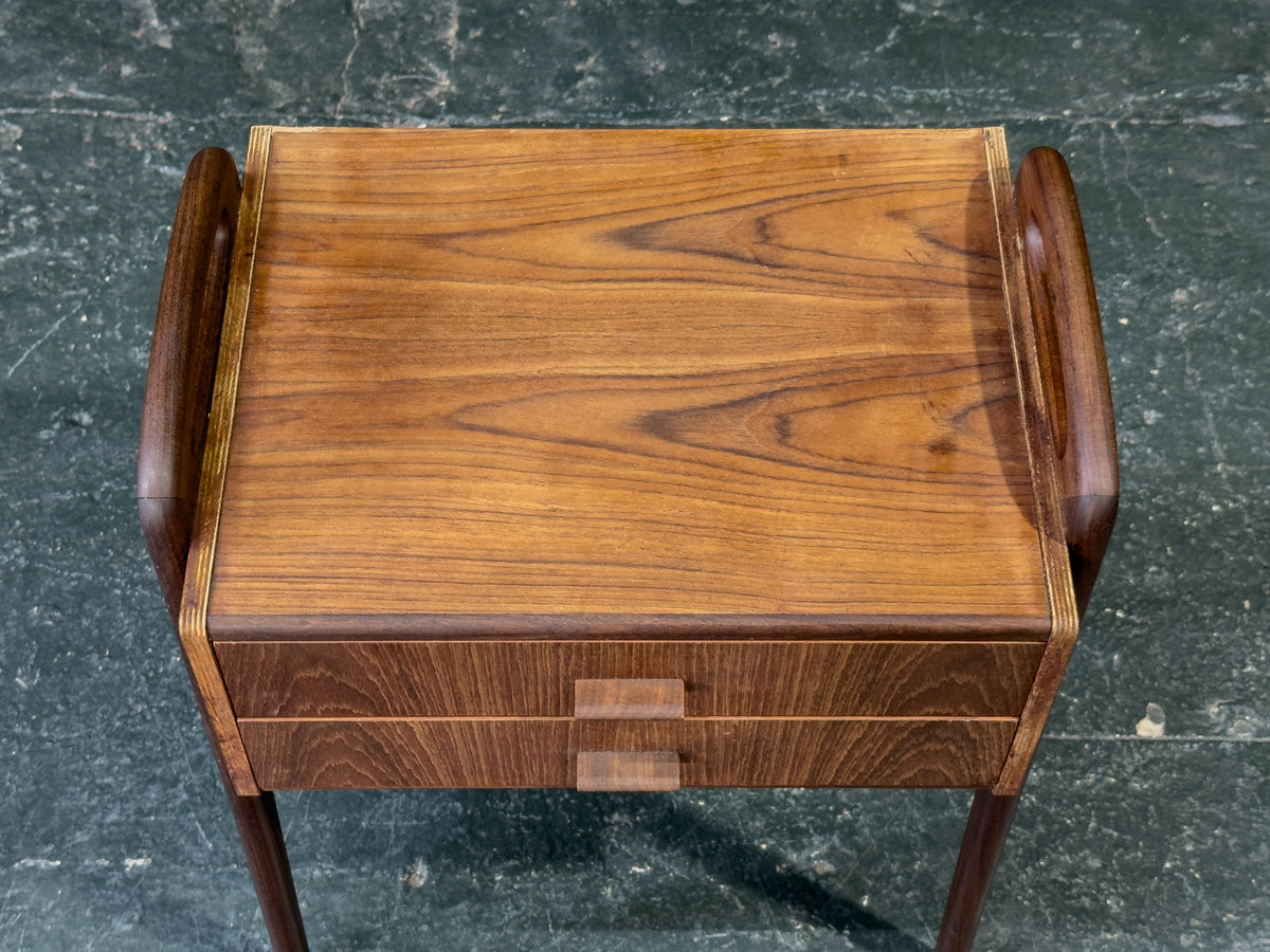 Teak Bedside Table with Two Drawers