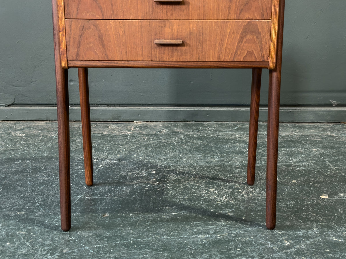 Teak Bedside Table with Two Drawers