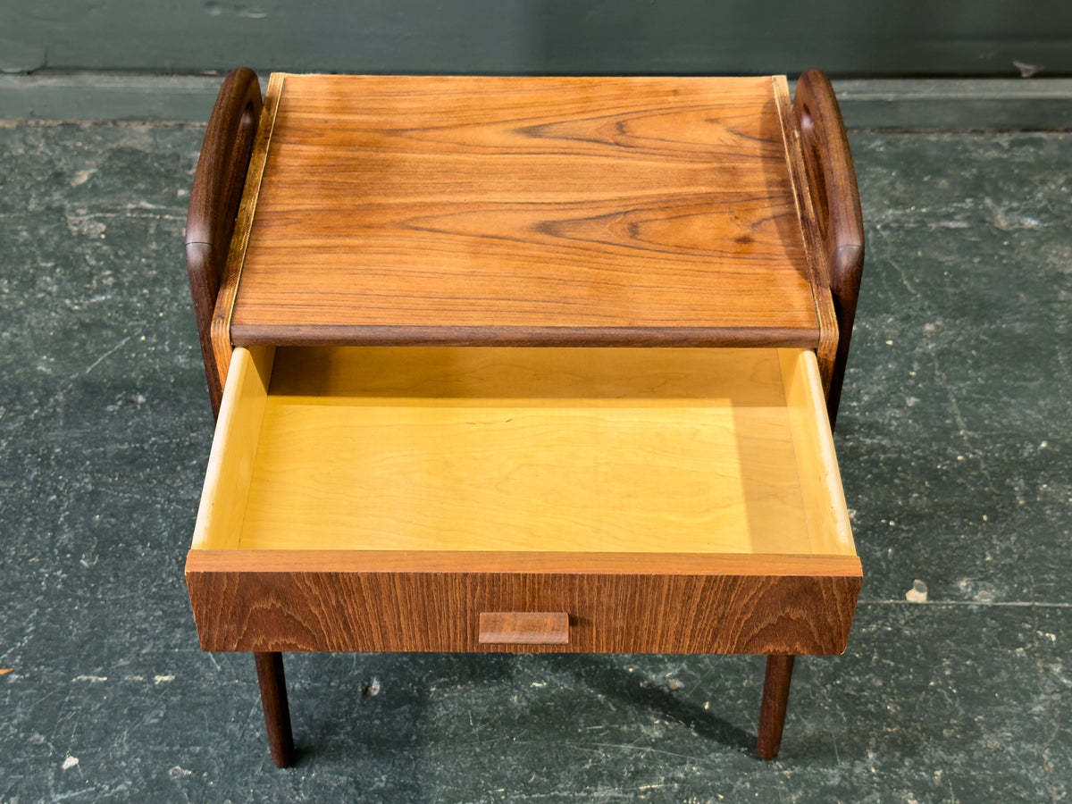 Teak Bedside Table with Two Drawers