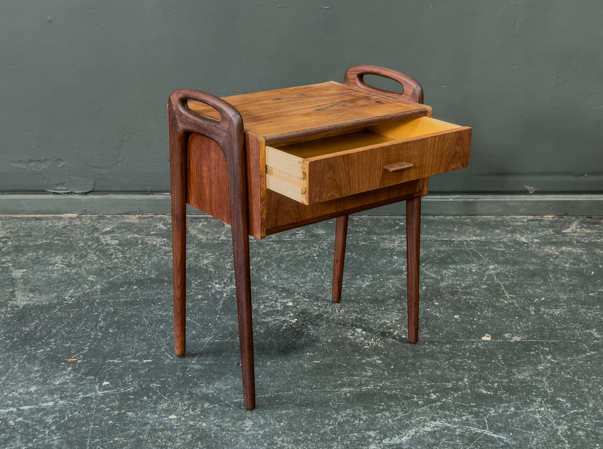 Teak Bedside Table with Two Drawers