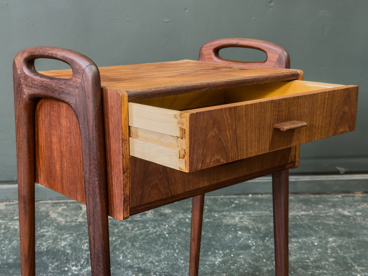 Teak Bedside Table with Two Drawers