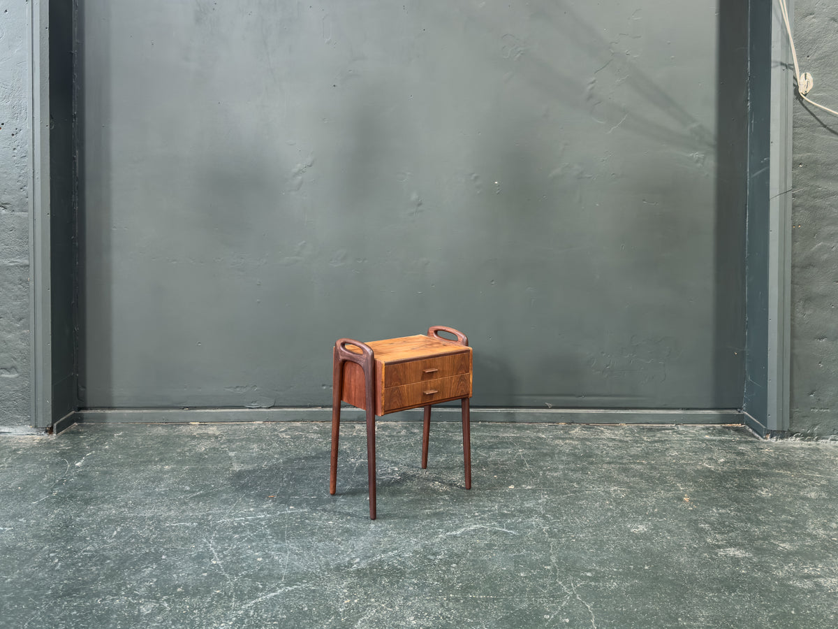 Teak Bedside Table with Two Drawers
