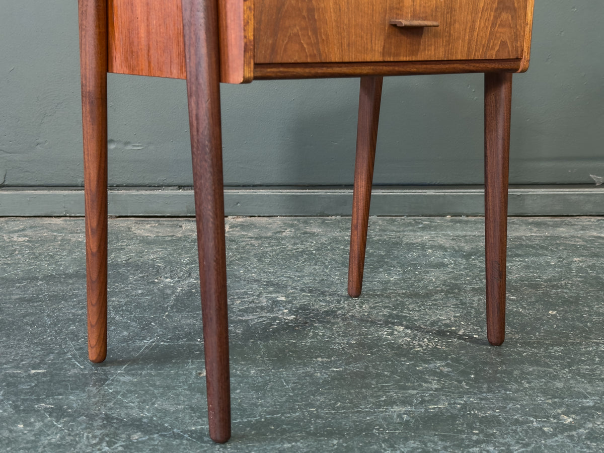 Teak Bedside Table with Two Drawers