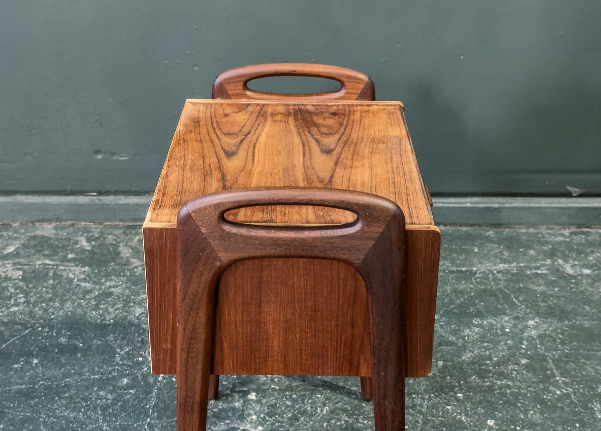 Teak Bedside Table with Two Drawers