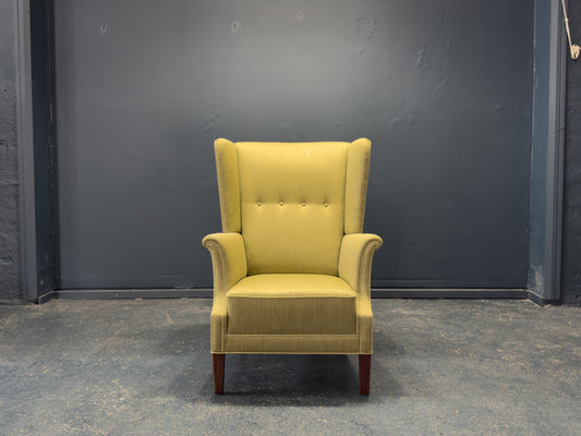 Green High Back Armchair