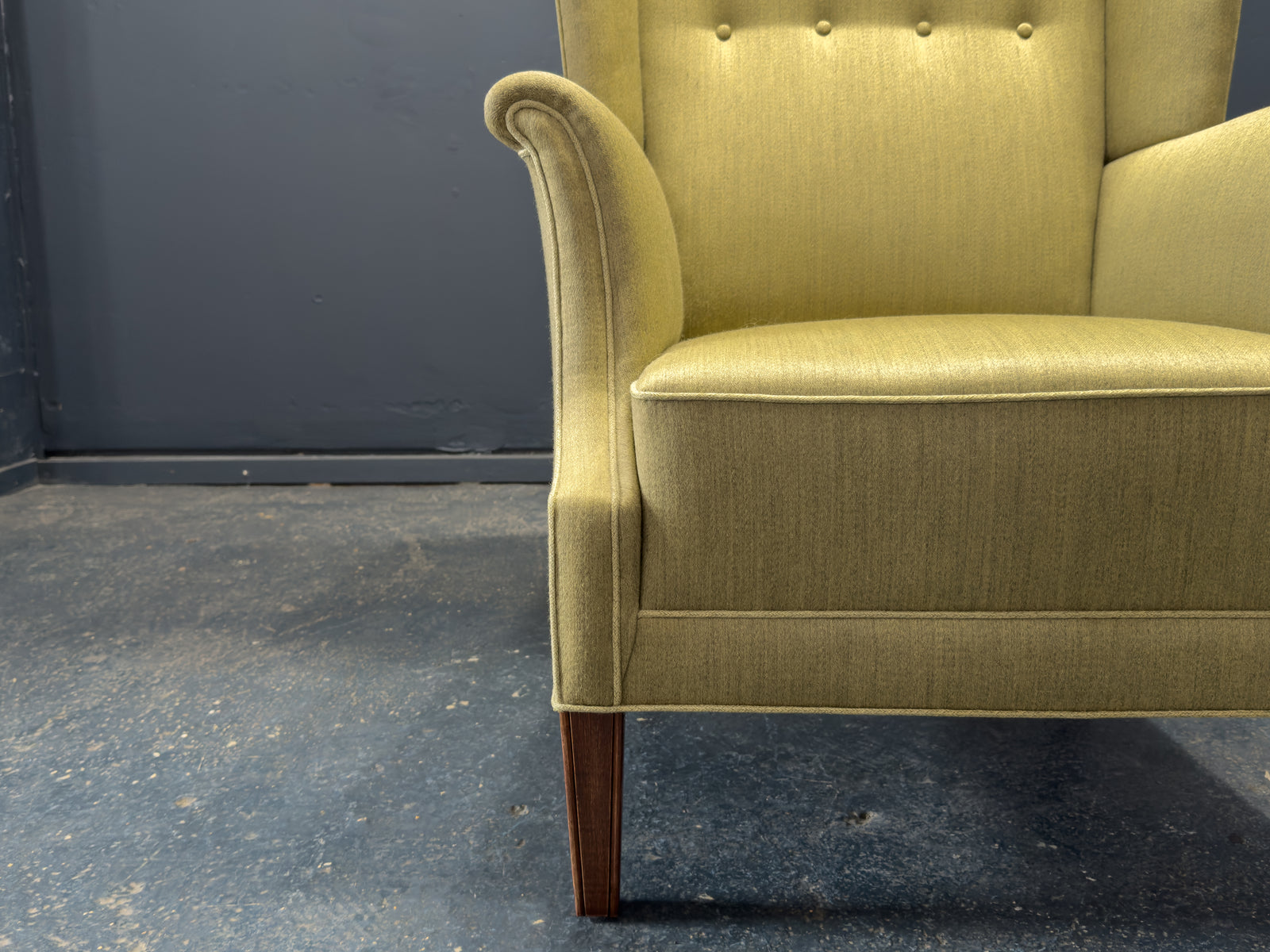 Green High Back Armchair