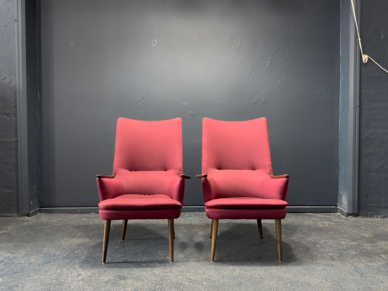 Maroon Upholstered Armchairs
