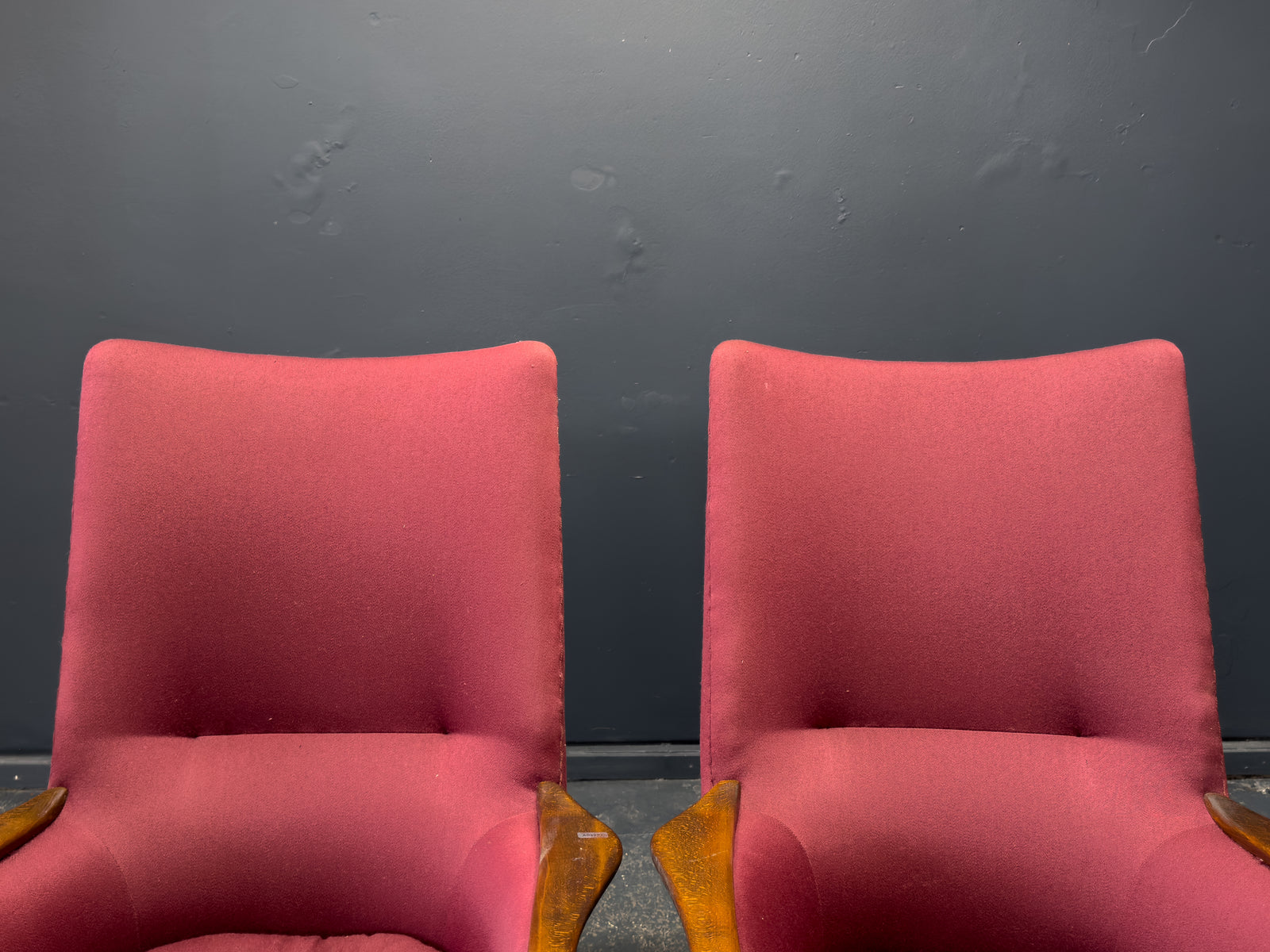 Maroon Upholstered Armchairs