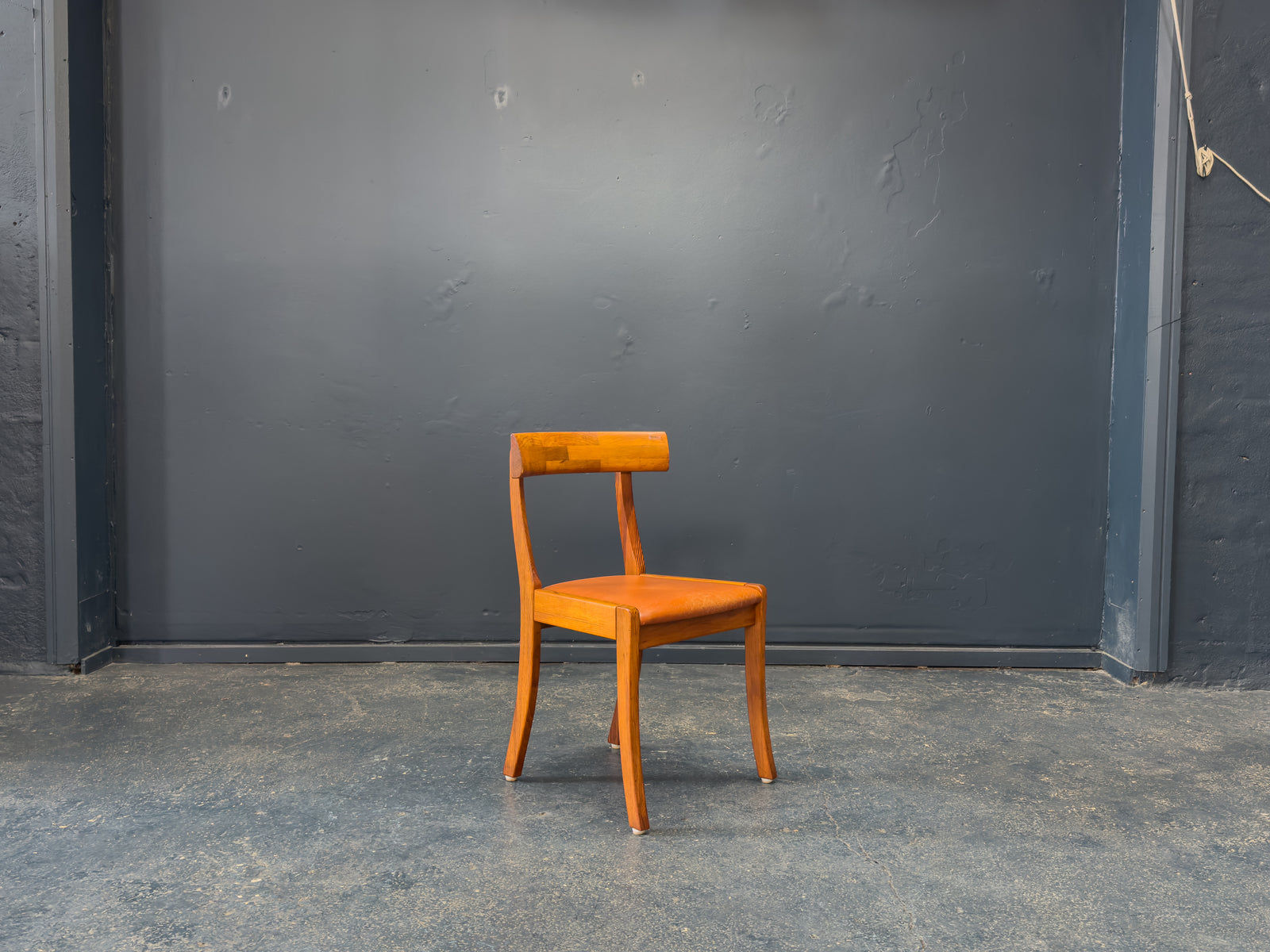 Set of 6 Tan Leather Dining Chairs