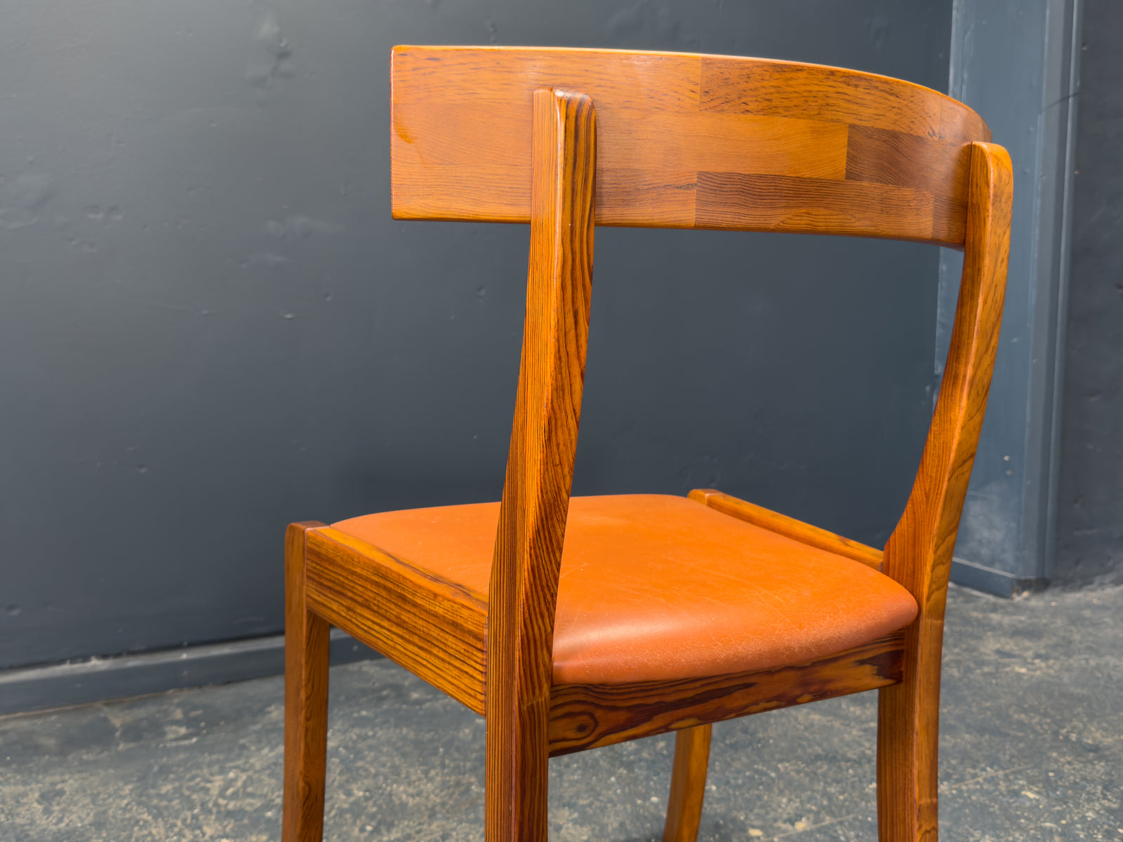 Set of 6 Tan Leather Dining Chairs