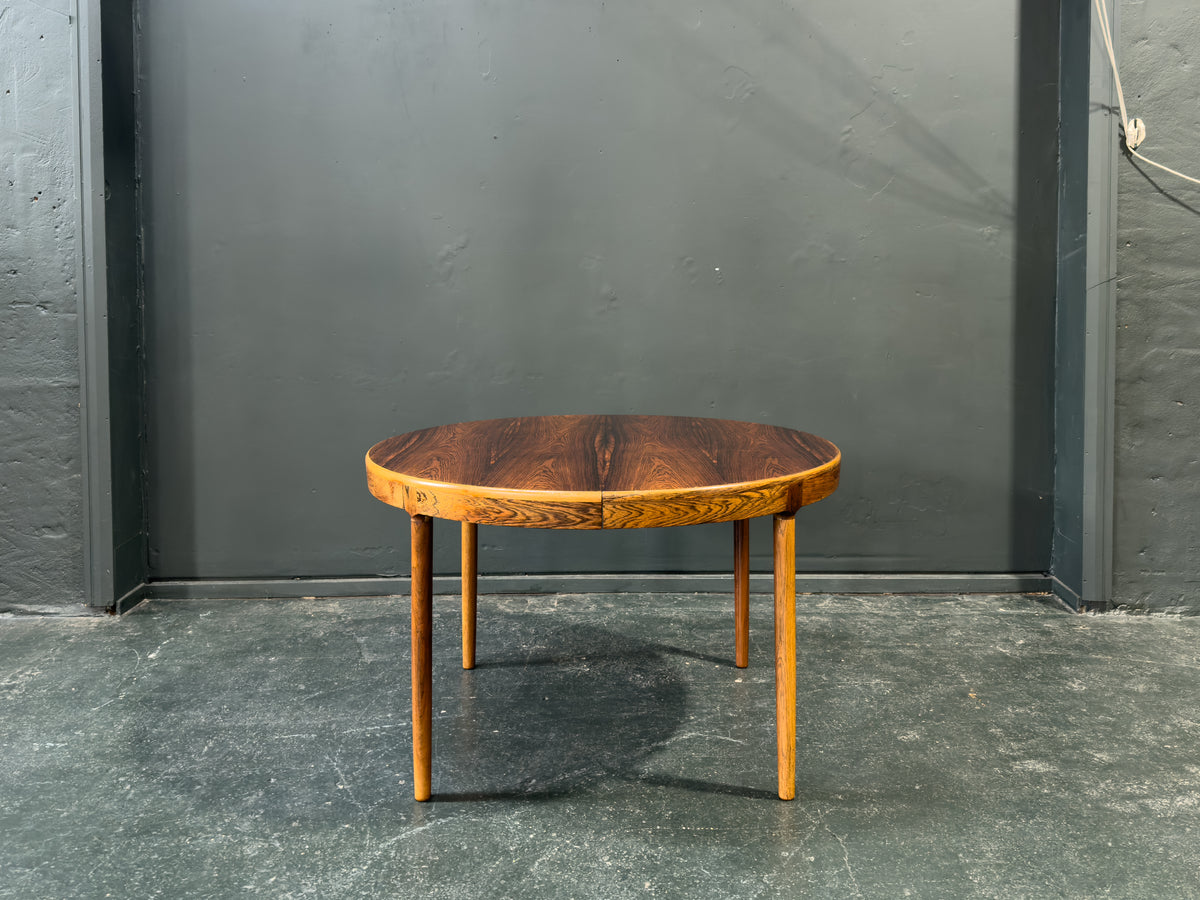 Round Rosewood Extending Dining Table