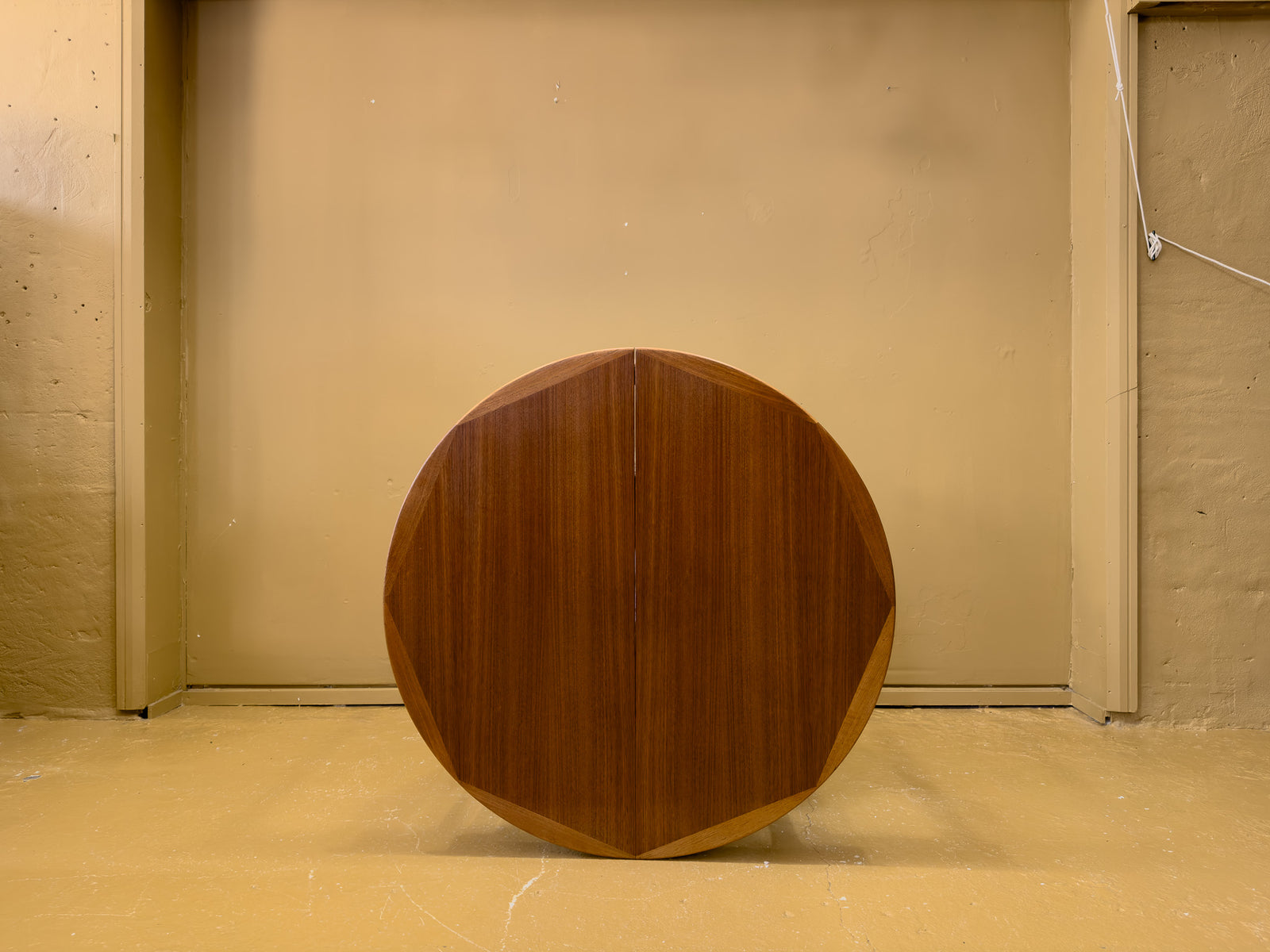 Round Teak Dining Table with Leaf