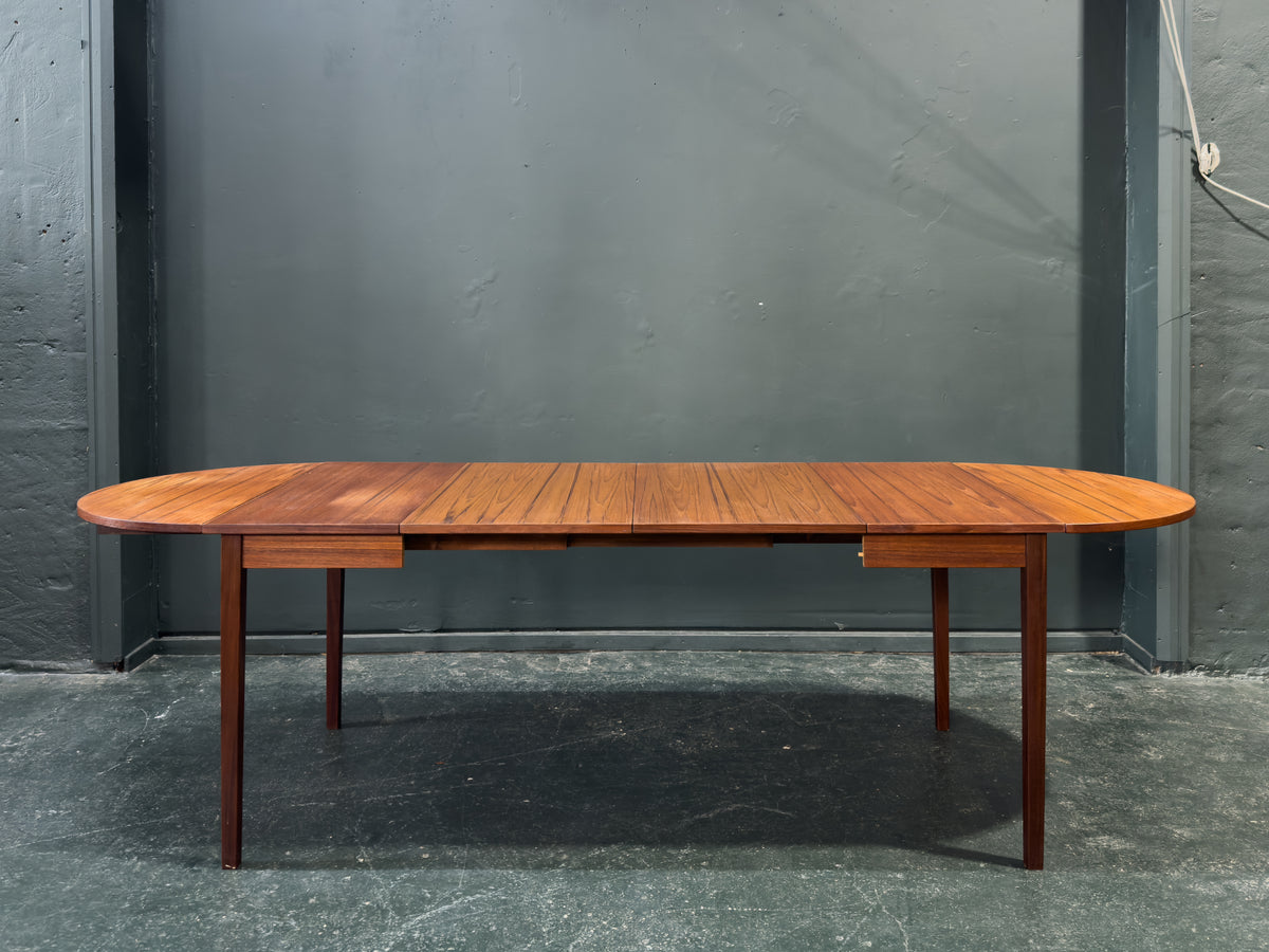Square Teak Dining Table with 4 Extending Leaves
