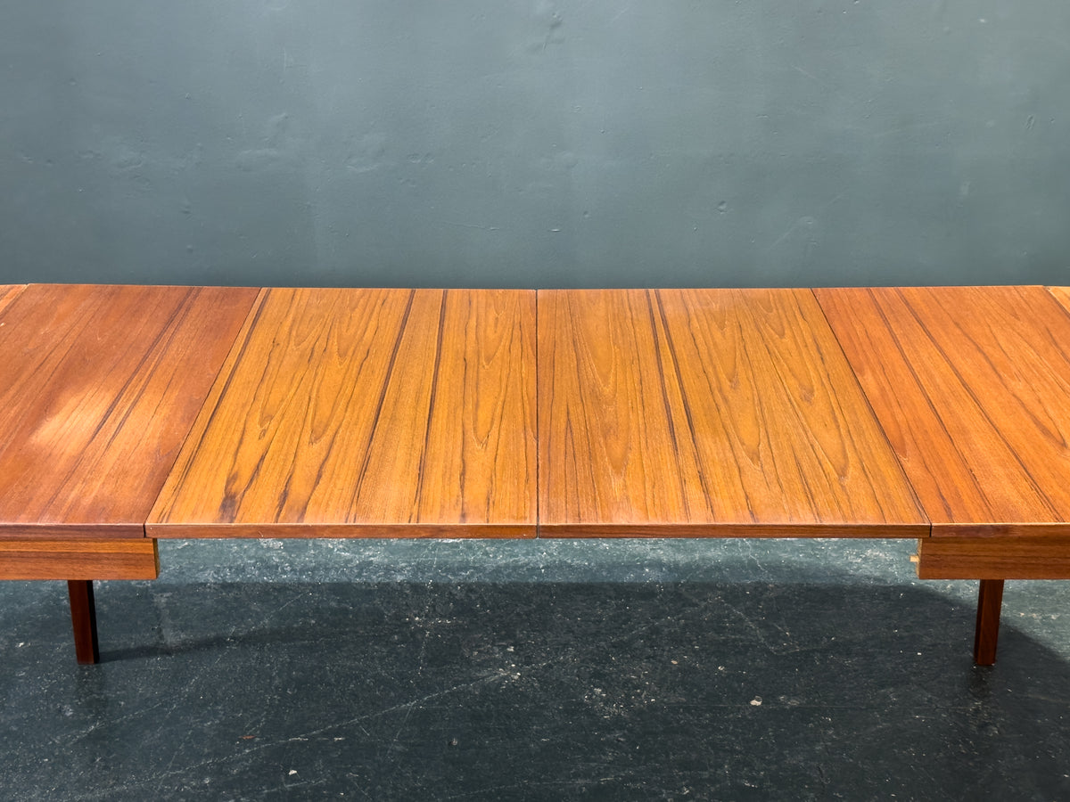 Square Teak Dining Table with 4 Extending Leaves