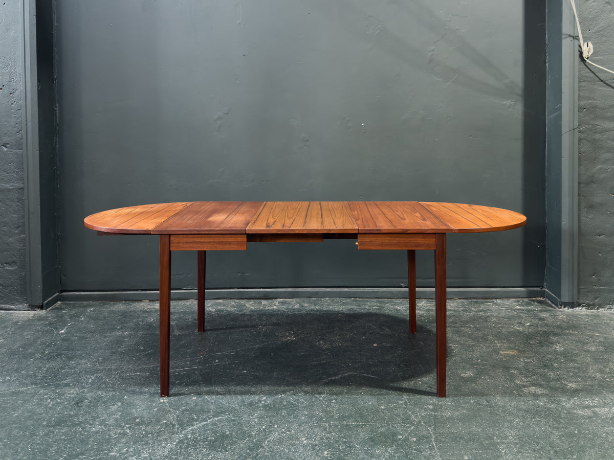Square Teak Dining Table with 4 Extending Leaves