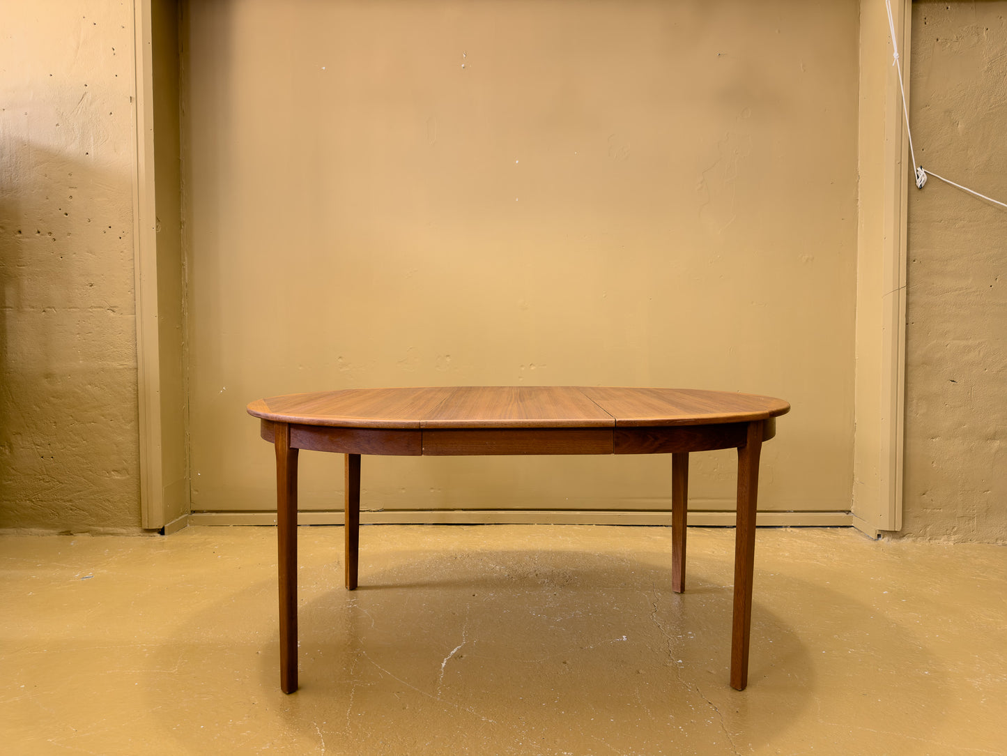 Round Teak Dining Table with Leaf