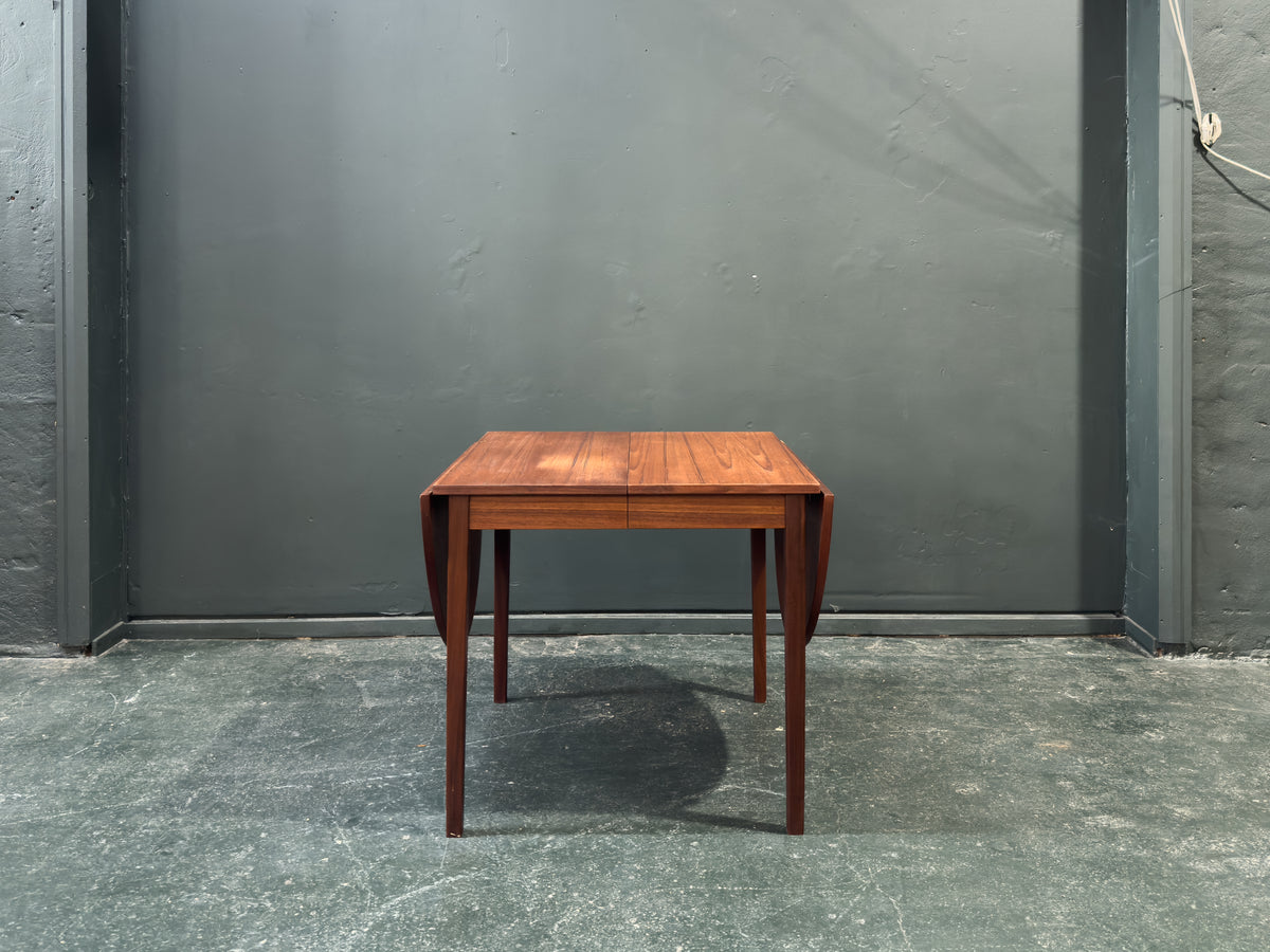 Square Teak Dining Table with 4 Extending Leaves