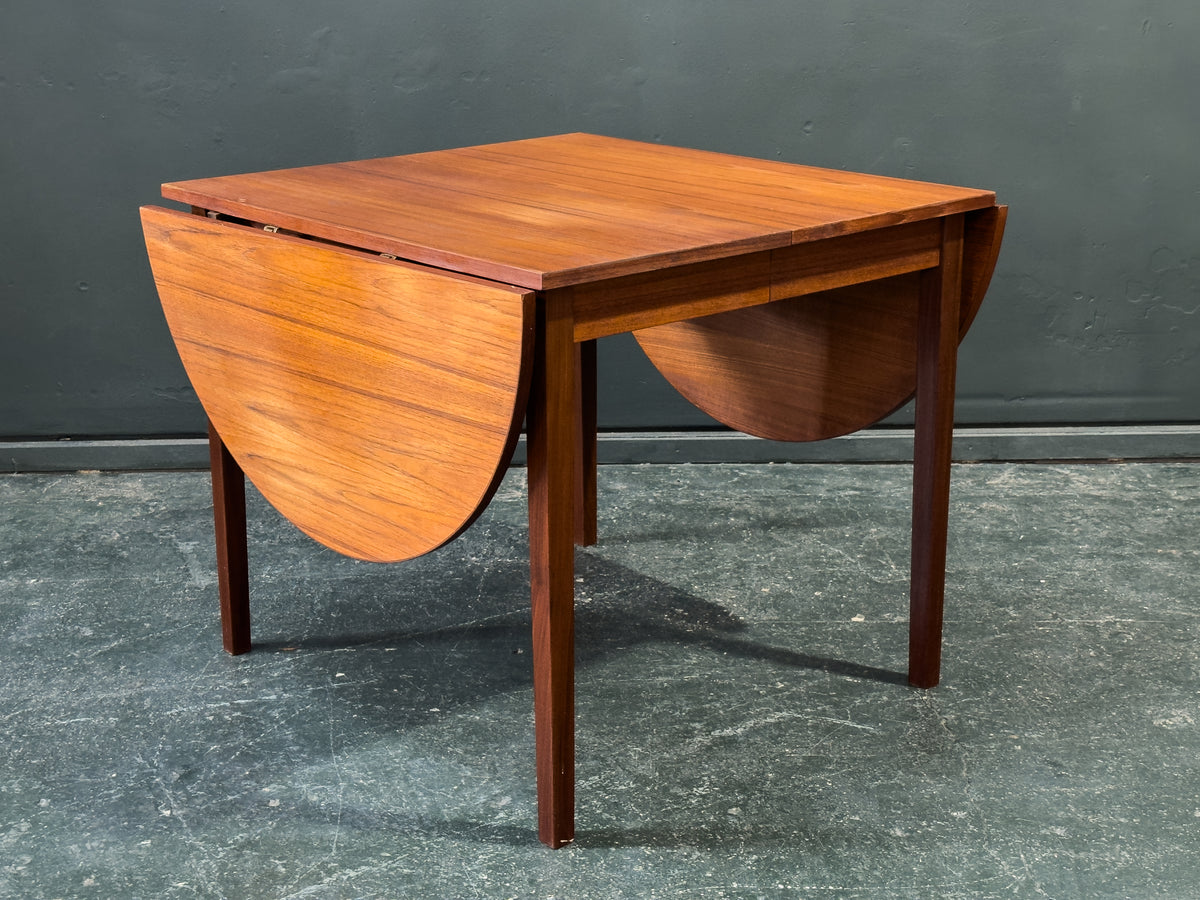 Square Teak Dining Table with 4 Extending Leaves