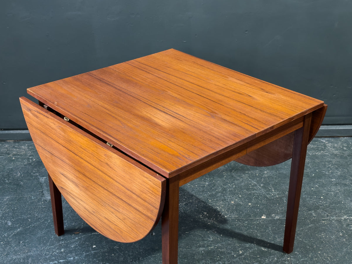 Square Teak Dining Table with 4 Extending Leaves