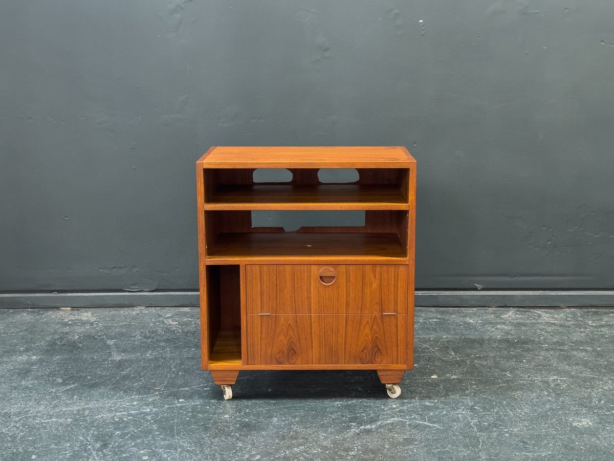 Teak Hi-Fi Unit on Wheels