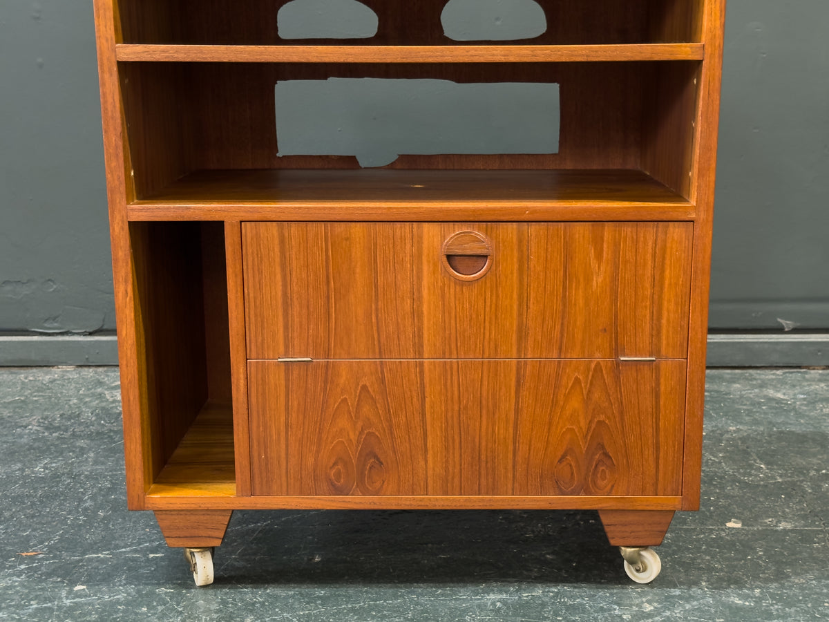 Teak Hi-Fi Unit on Wheels