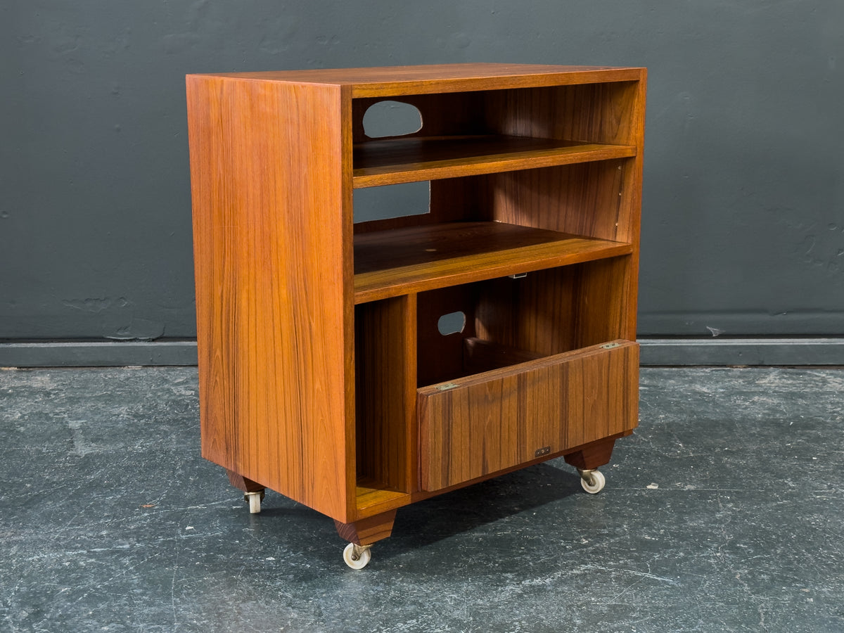 Teak Hi-Fi Unit on Wheels