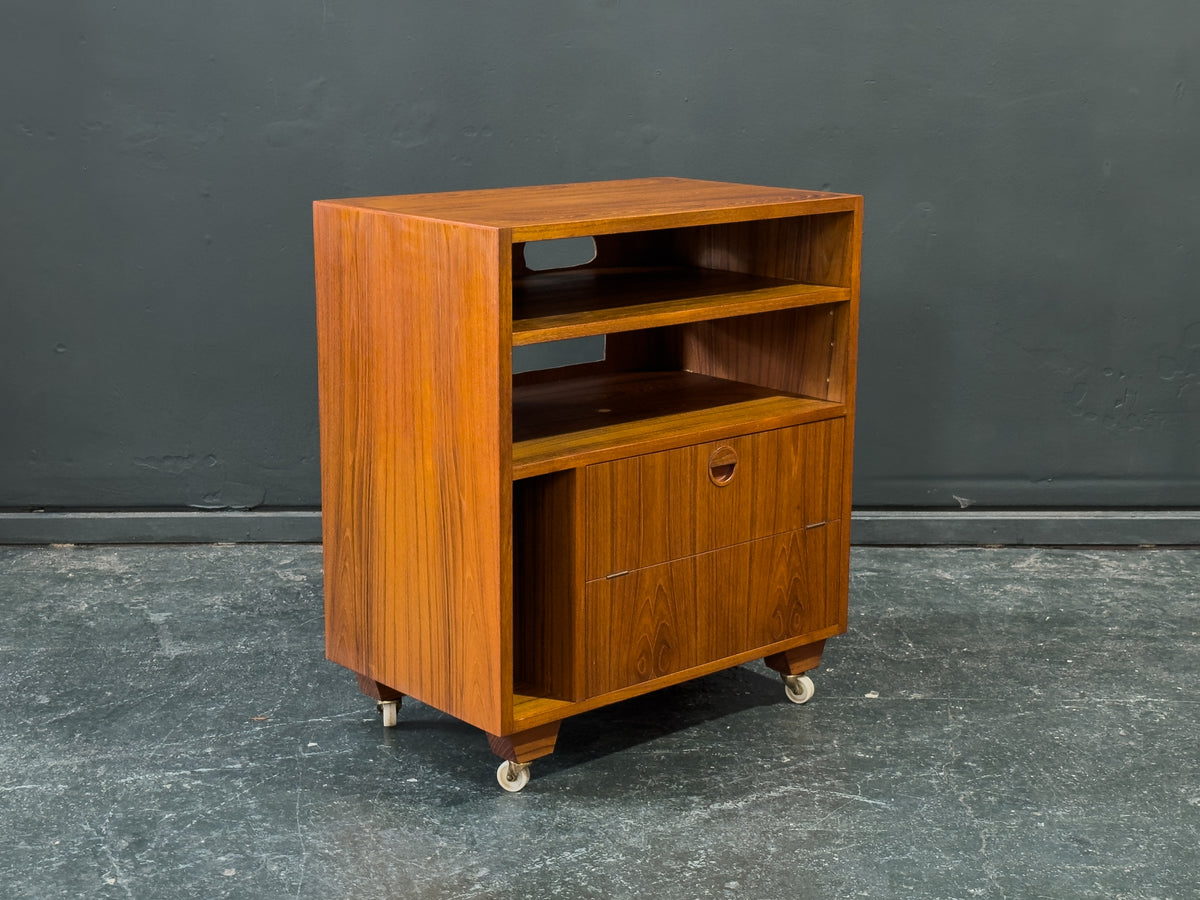 Teak Hi-Fi Unit on Wheels