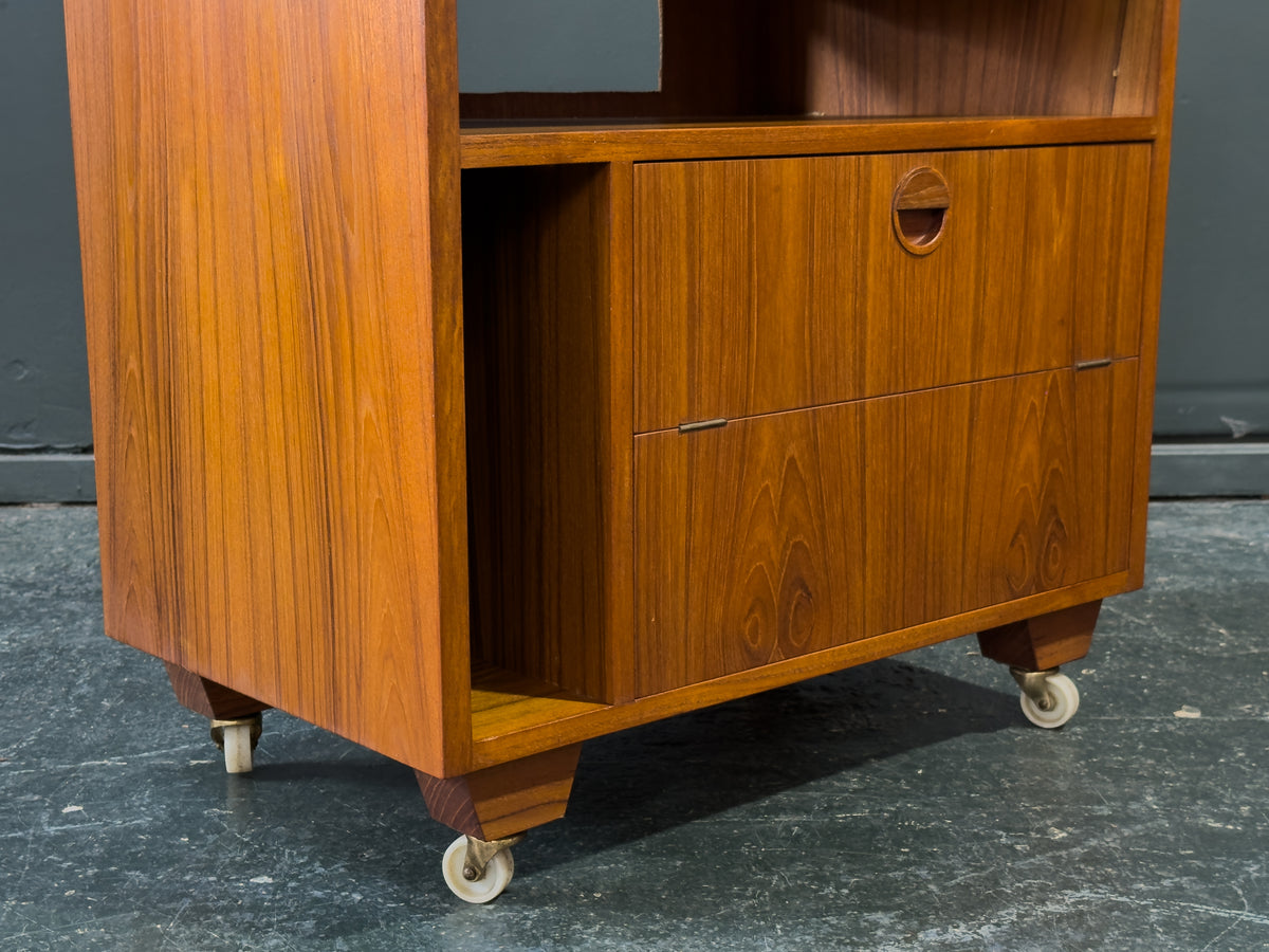 Teak Hi-Fi Unit on Wheels