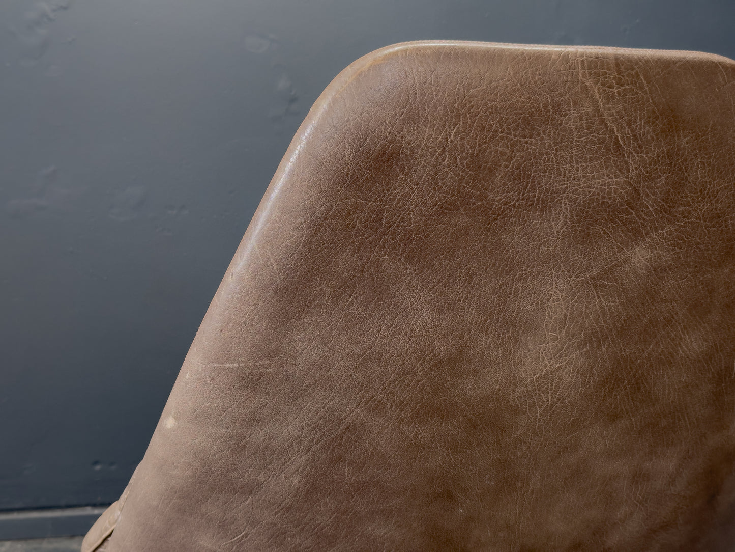 Madsen and Schubell Brown Leather Swivel Chair