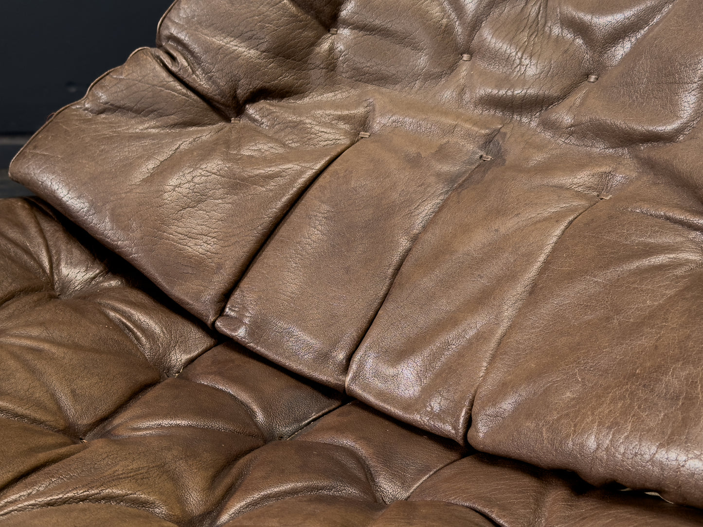 Madsen and Schubell Brown Leather Swivel Chair